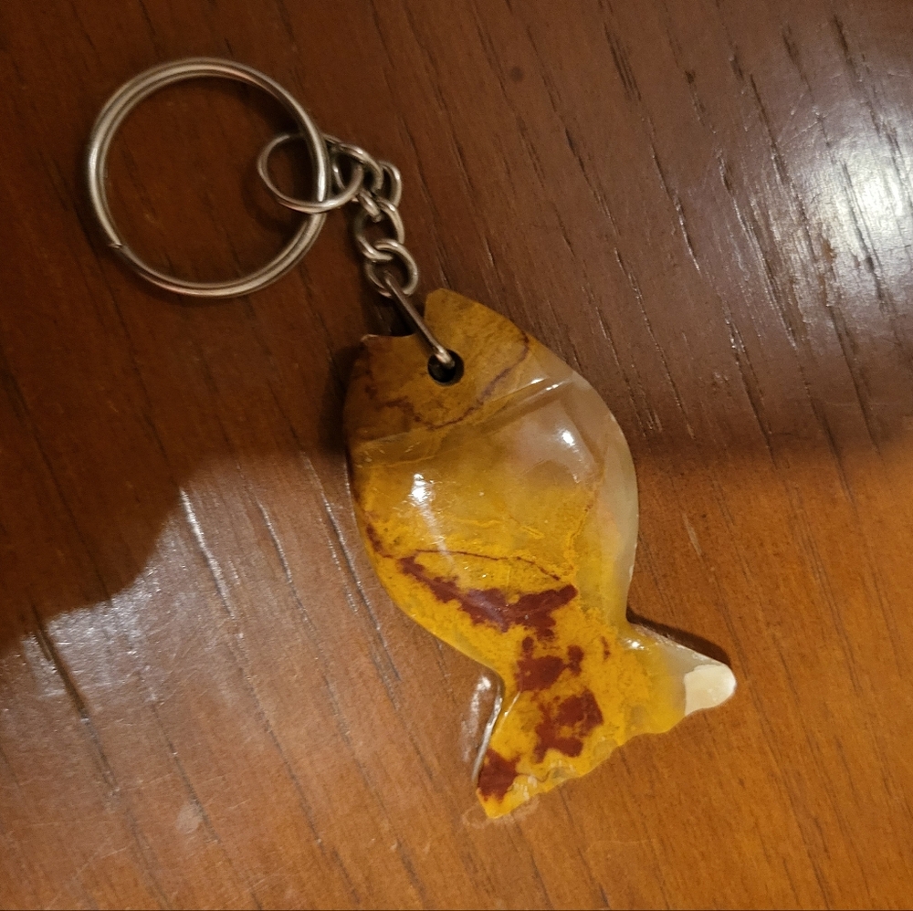 Onyx Fish Keychain From Mexico